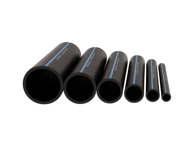 tubulação pead saneamento água btflex preto com listra azul