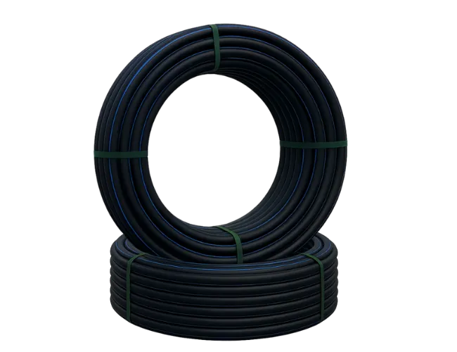 tubulação pead saneamento btflex preto com listra azul bobinas